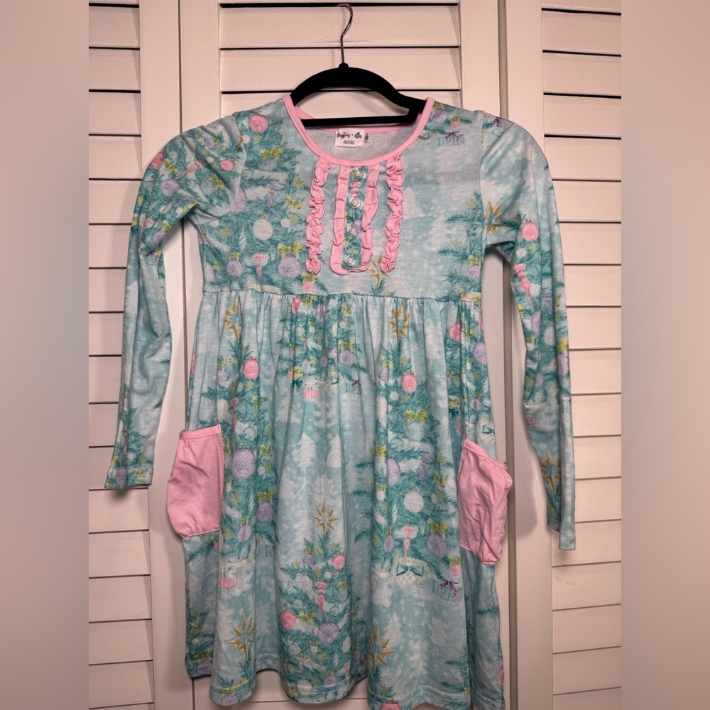 Boutique Kids Christmas Dress with Pockets - Pinkmas is here! Girl Size 10